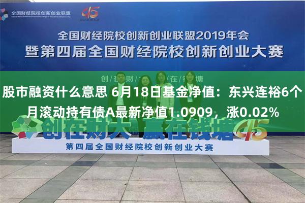 股市融资什么意思 6月18日基金净值：东兴连裕6个月滚动持有债A最新净值1.0909，涨0.02%